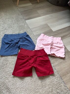 Biker shorts bundle - Red, Blue, Pink
